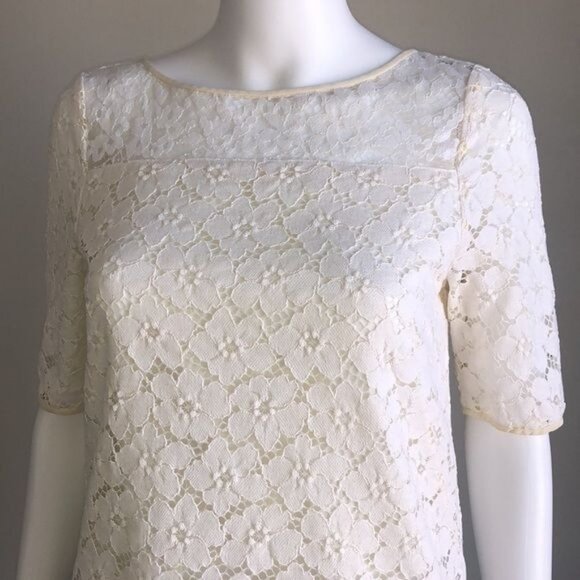 TIBI Lace Overlay Blouse Top - 4 - Picture 4 of 8